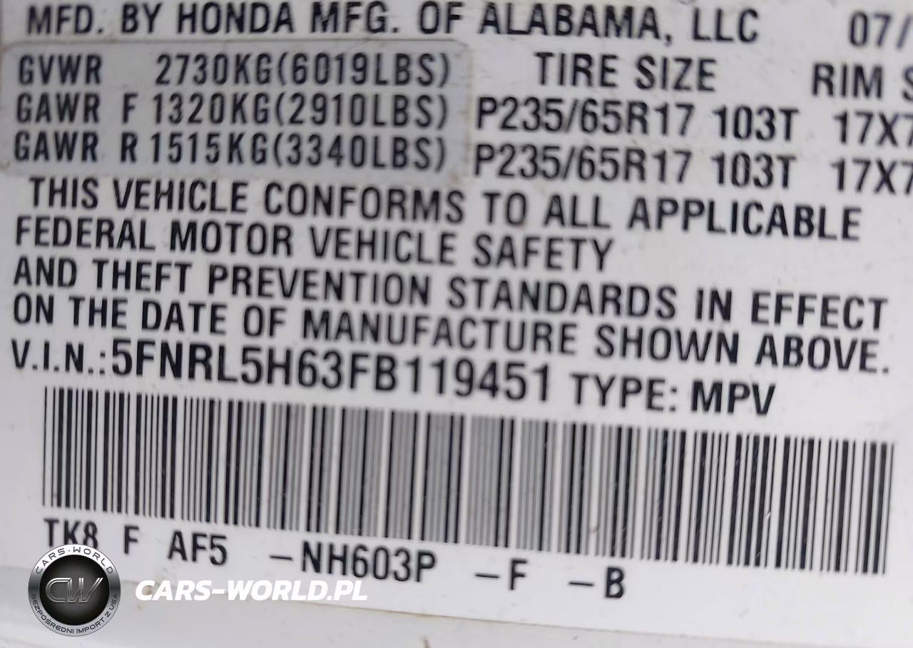 2015 Honda Odyssey Ex-L VIN:5FNRL5H63FB119451 - 9