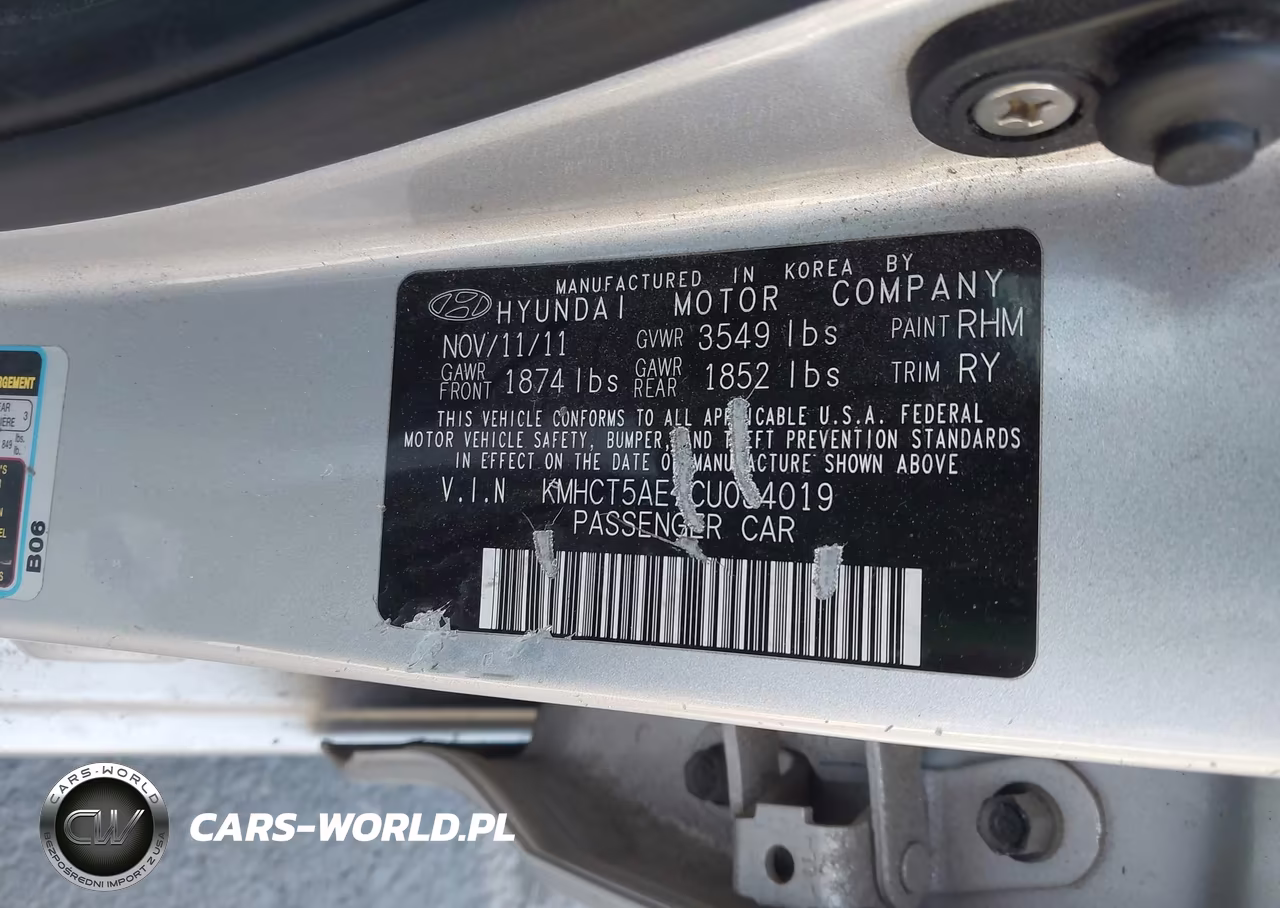 2012 Hyundai Accent Gs VIN:KMHCT5AE7CU034019 - 9