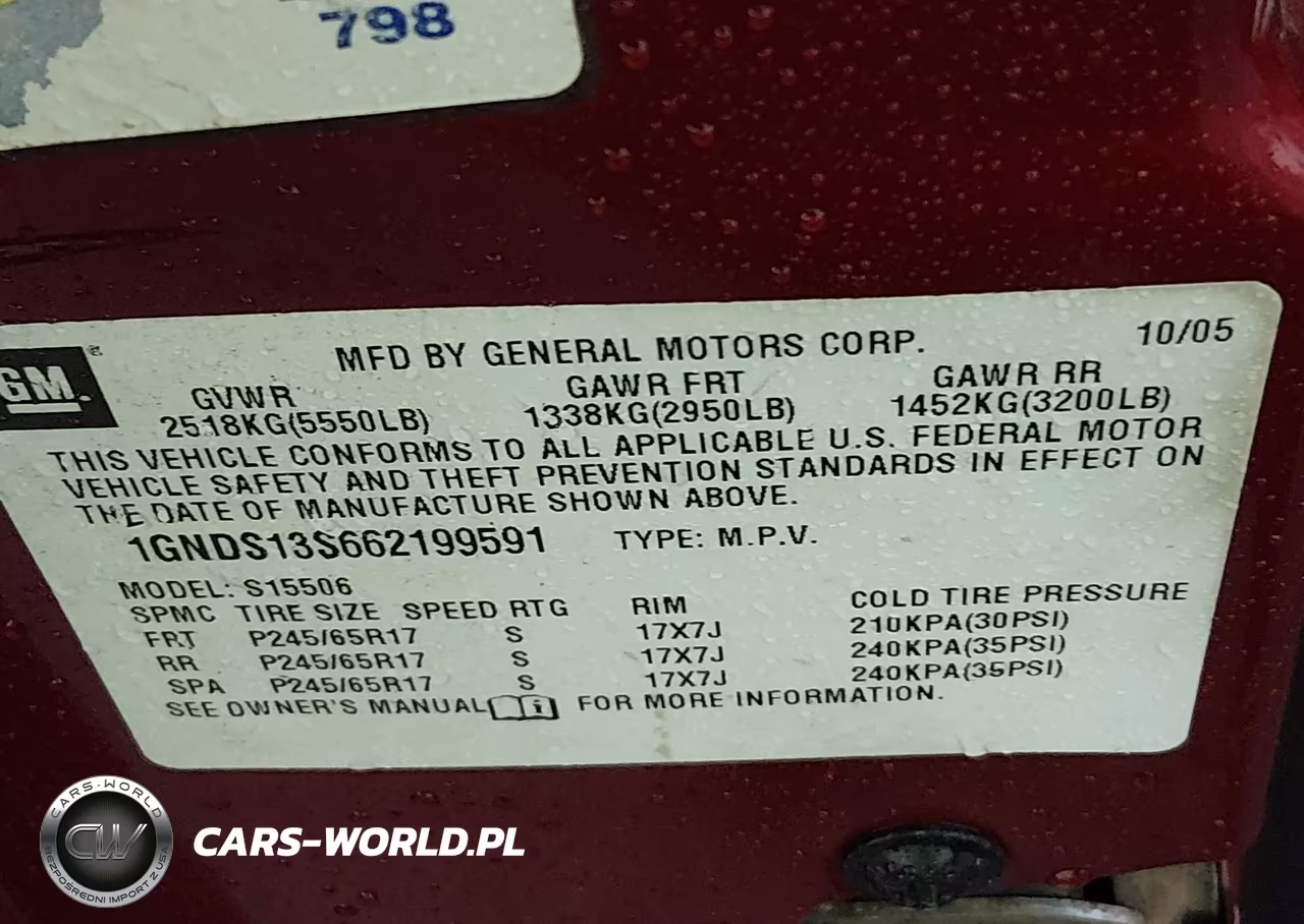 2006 Chevrolet Trailblazer Lt VIN:1GNDS13S662199591 - 9