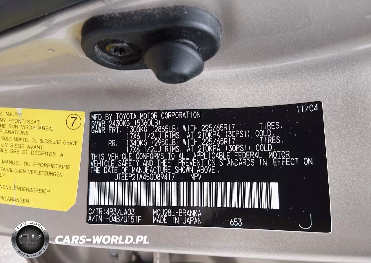2005 Toyota Highlander Limited V6 VIN:JTEEP21A450089417 - 9