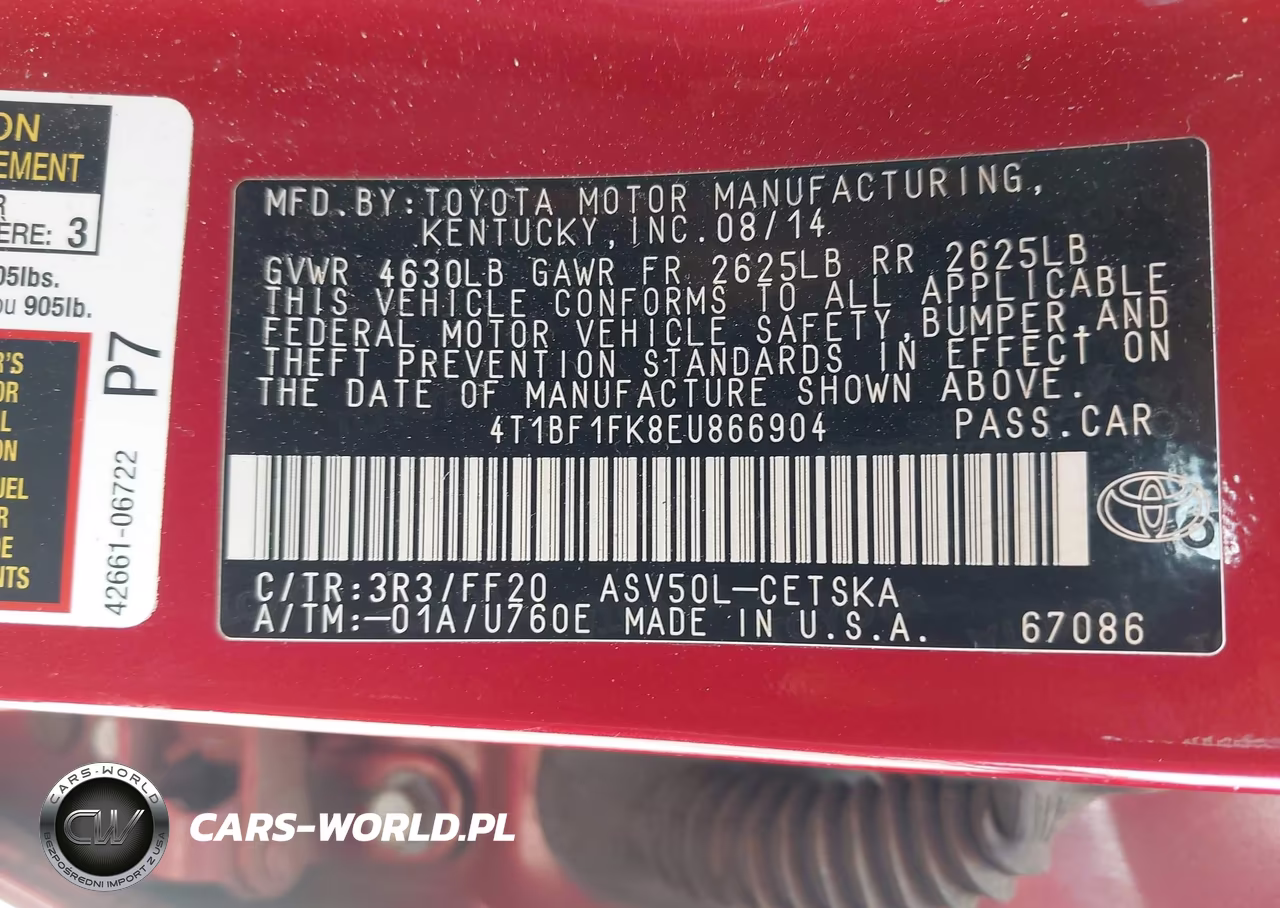 2014 Toyota Camry Se VIN:4T1BF1FK8EU866904 - 9
