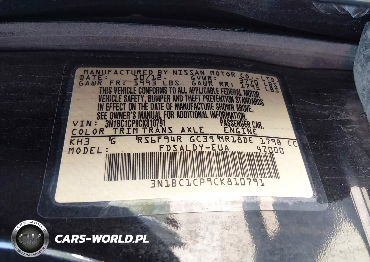 2012 Nissan Versa 1.8 S VIN:3N1BC1CP9CK810791 - 8