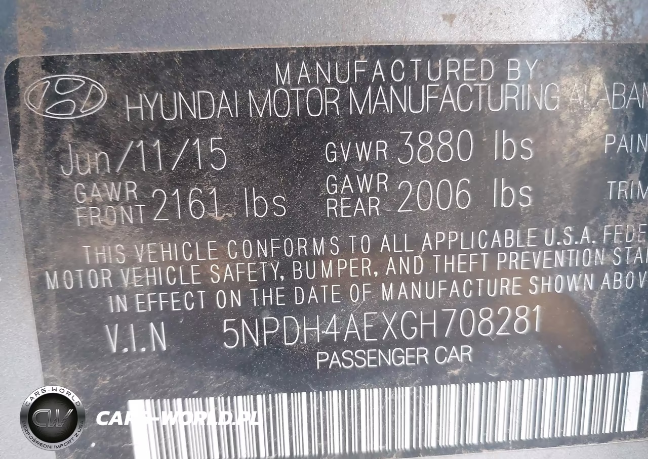 2016 Hyundai Elantra Se VIN:5NPDH4AEXGH708281 - 9