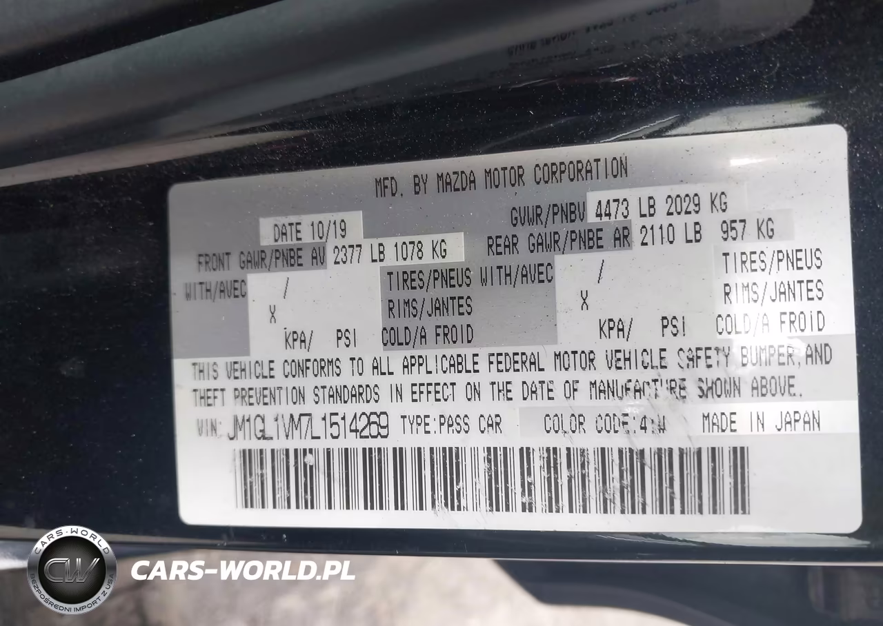 2020 Mazda Mazda6 Touring VIN:JM1GL1VM7L1514269 - 9