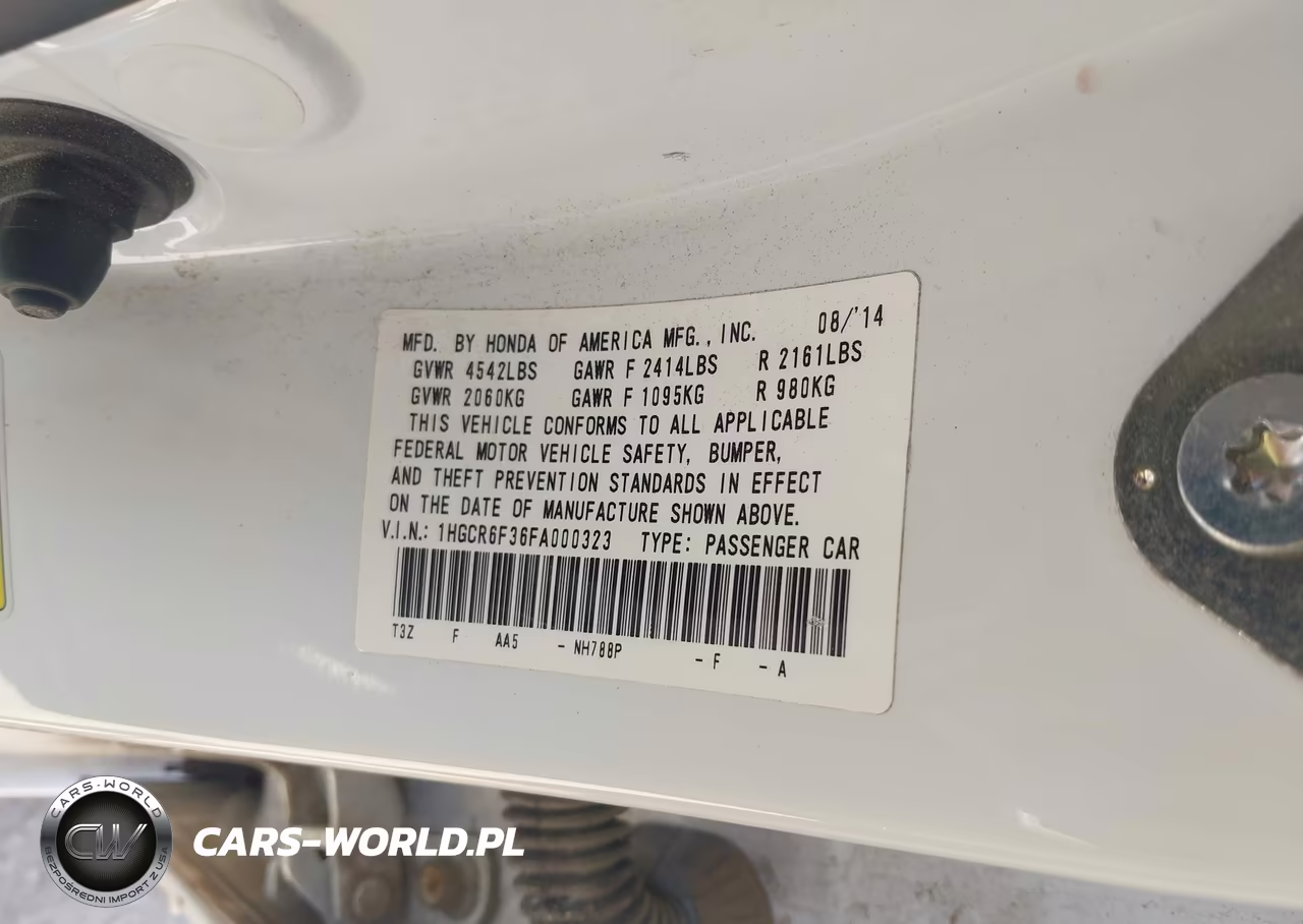 2015 Honda Accord Hybrid VIN:1HGCR6F36FA000323 - 9