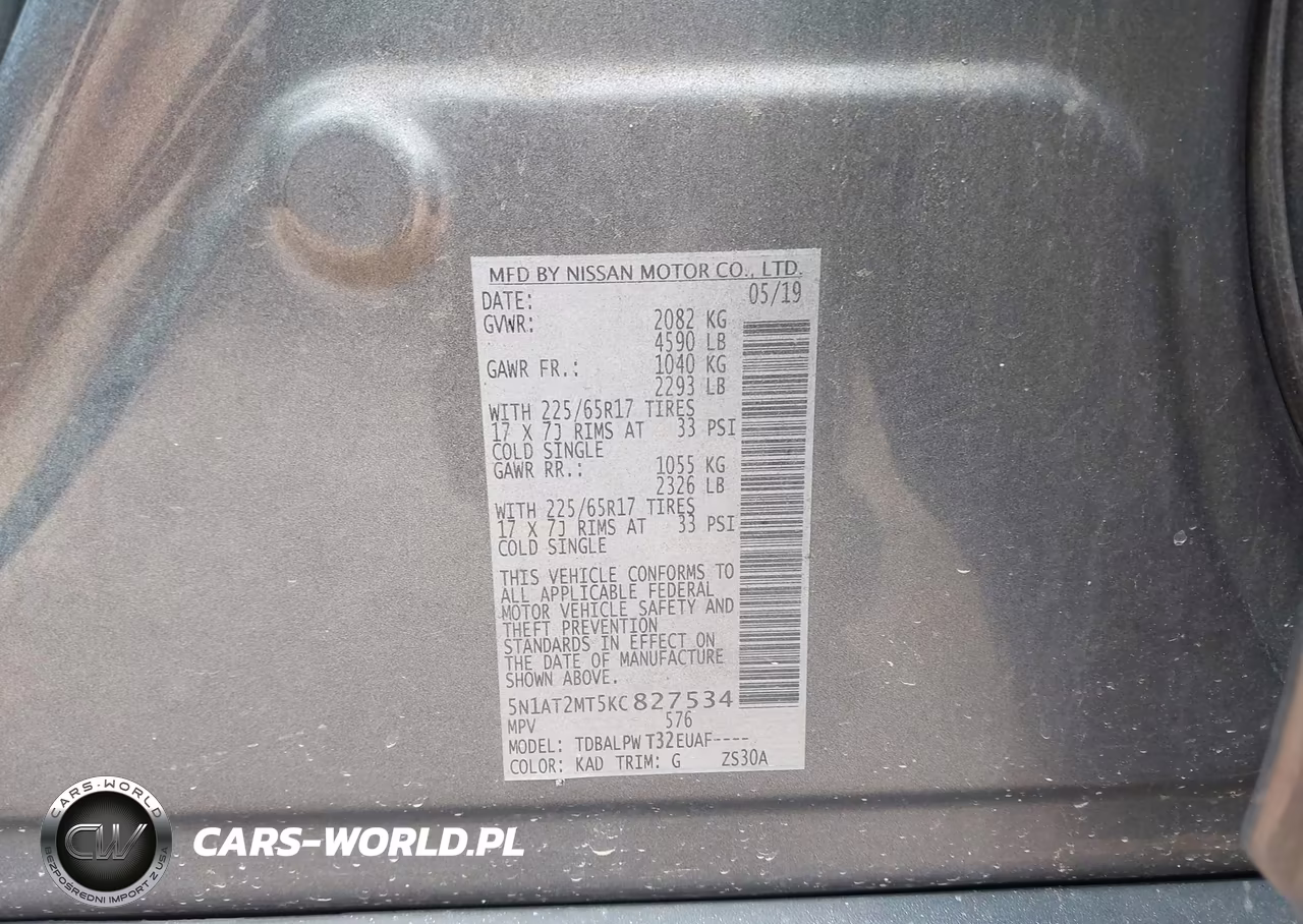 2019 Nissan Rogue S VIN:5N1AT2MT5KC827534 - 9