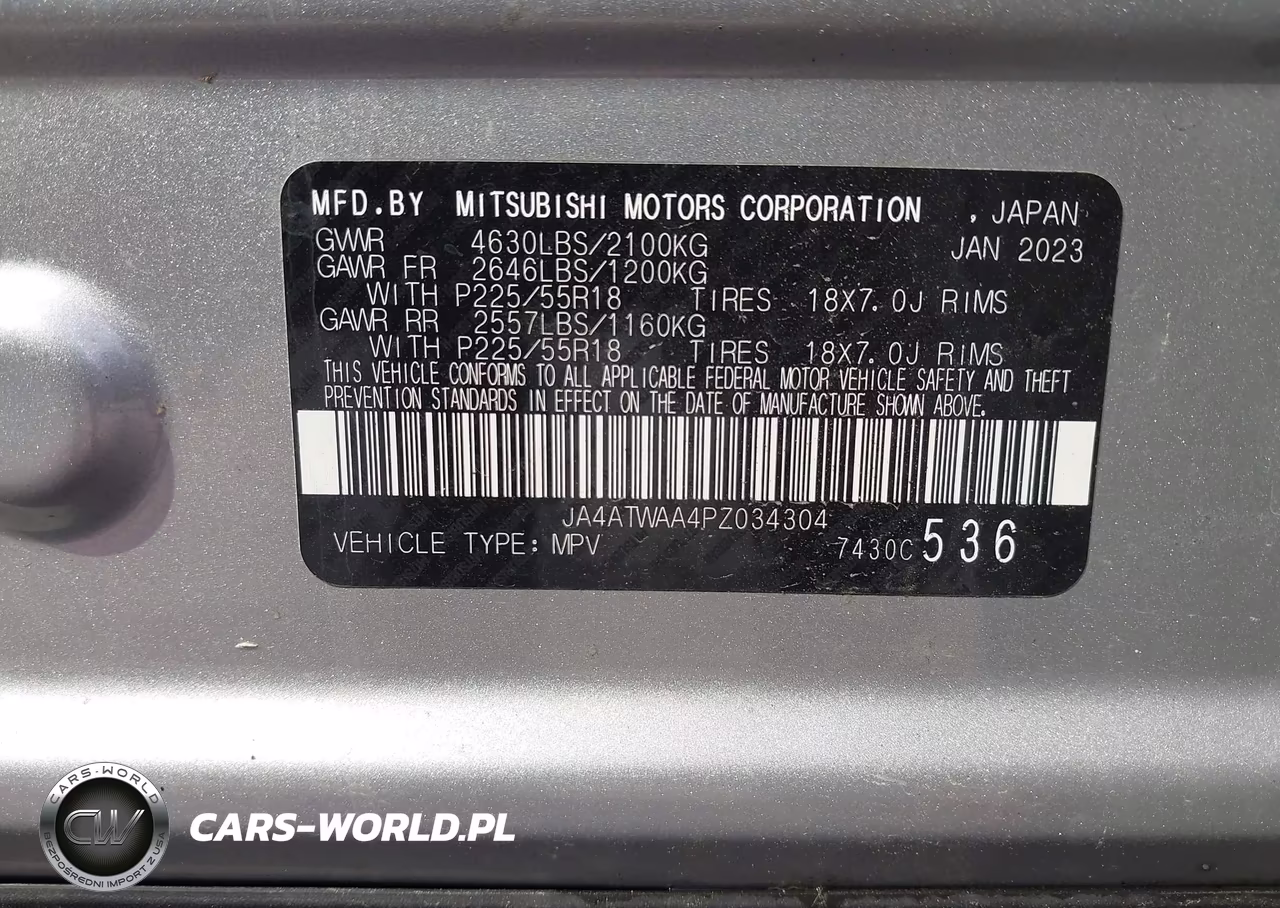 2023 Mitsubishi Eclipse Cross Se S-Awc-Sel S-Awc VIN:JA4ATWAA4PZ034304 - 9