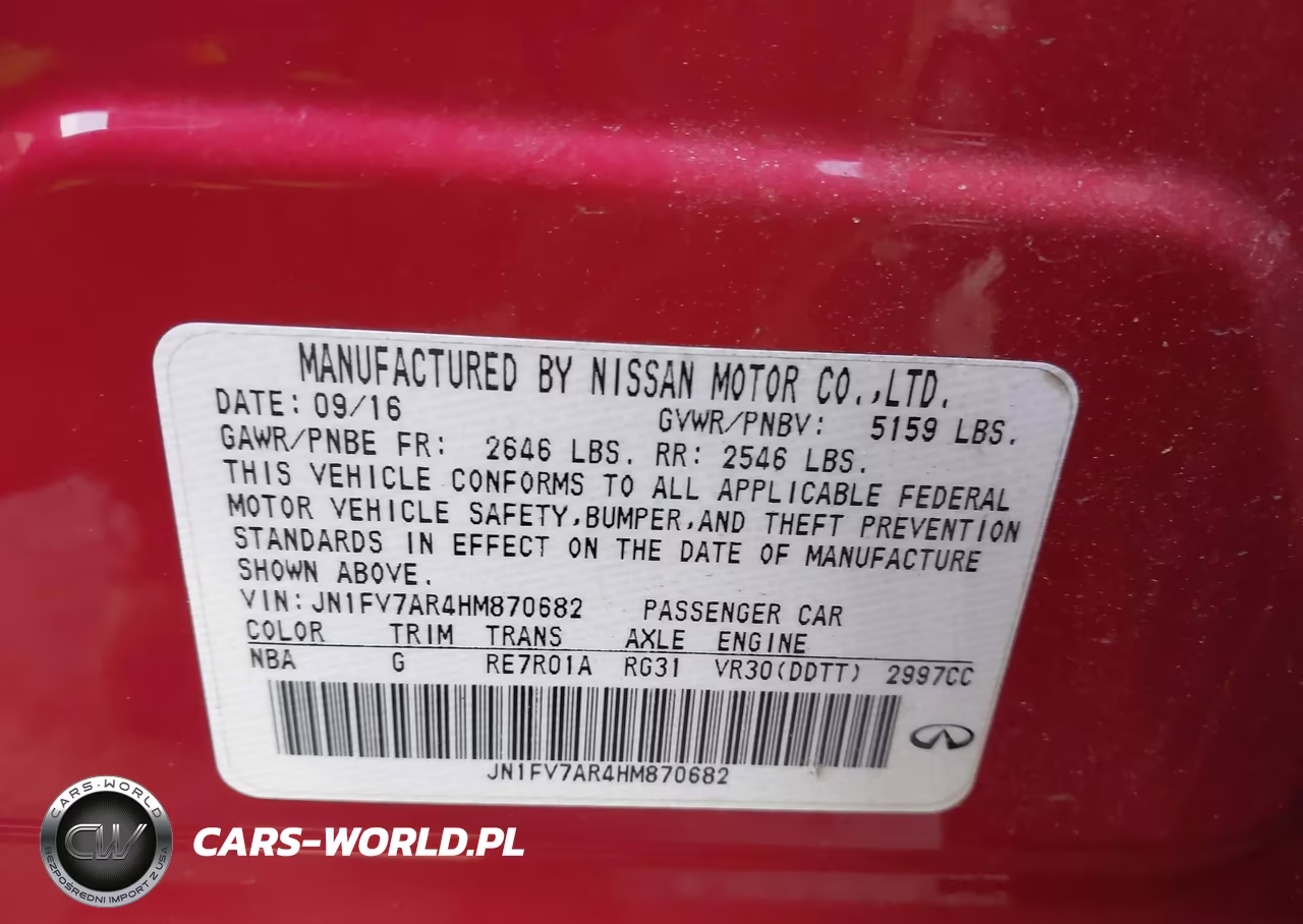 2017 Infiniti Q50 3.0T Red Sport 400 VIN:JN1FV7AR4HM870682 - 9