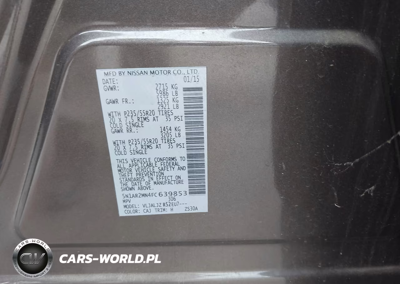 2015 Nissan Pathfinder Platinum VIN:5N1AR2MN4FC639853 - 9
