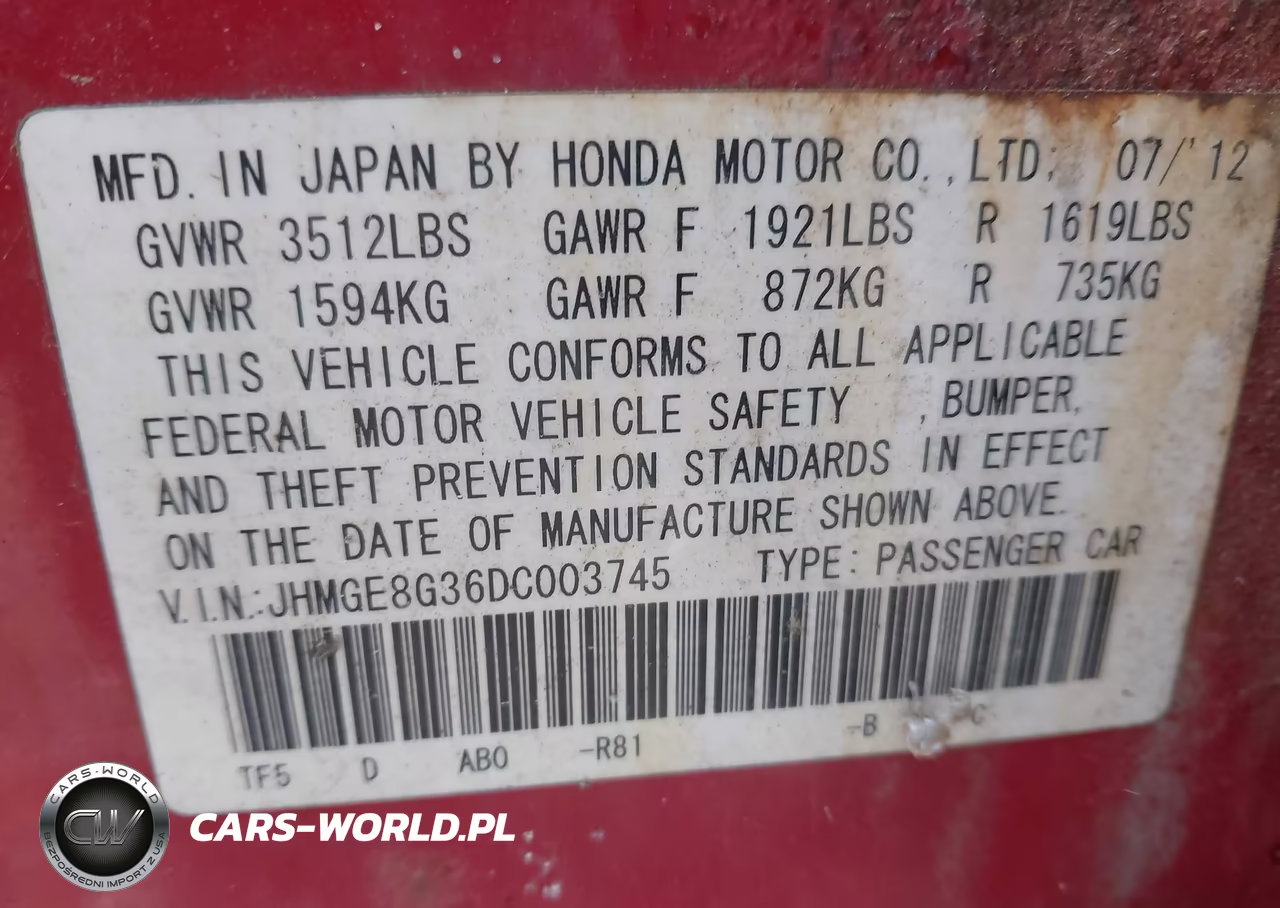 2013 Honda Fit VIN:JHMGE8G36DC003745 - 9
