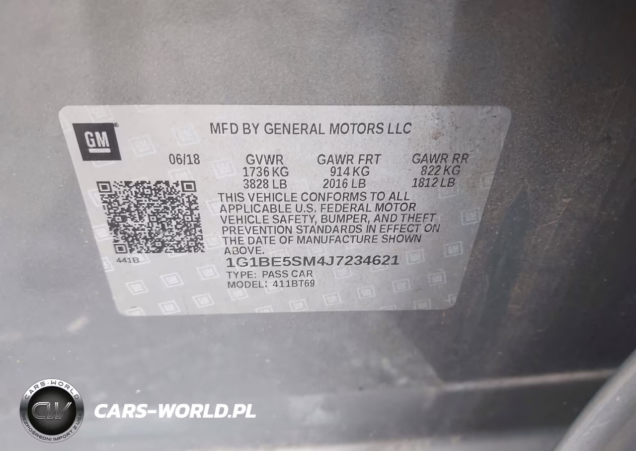 2018 Chevrolet Cruze Lt Auto VIN:1G1BE5SM4J7234621 - 9
