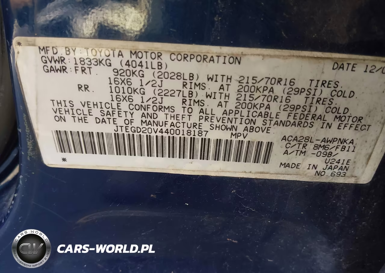2004 Toyota Rav4 VIN:JTEGD20V440018187 - 9