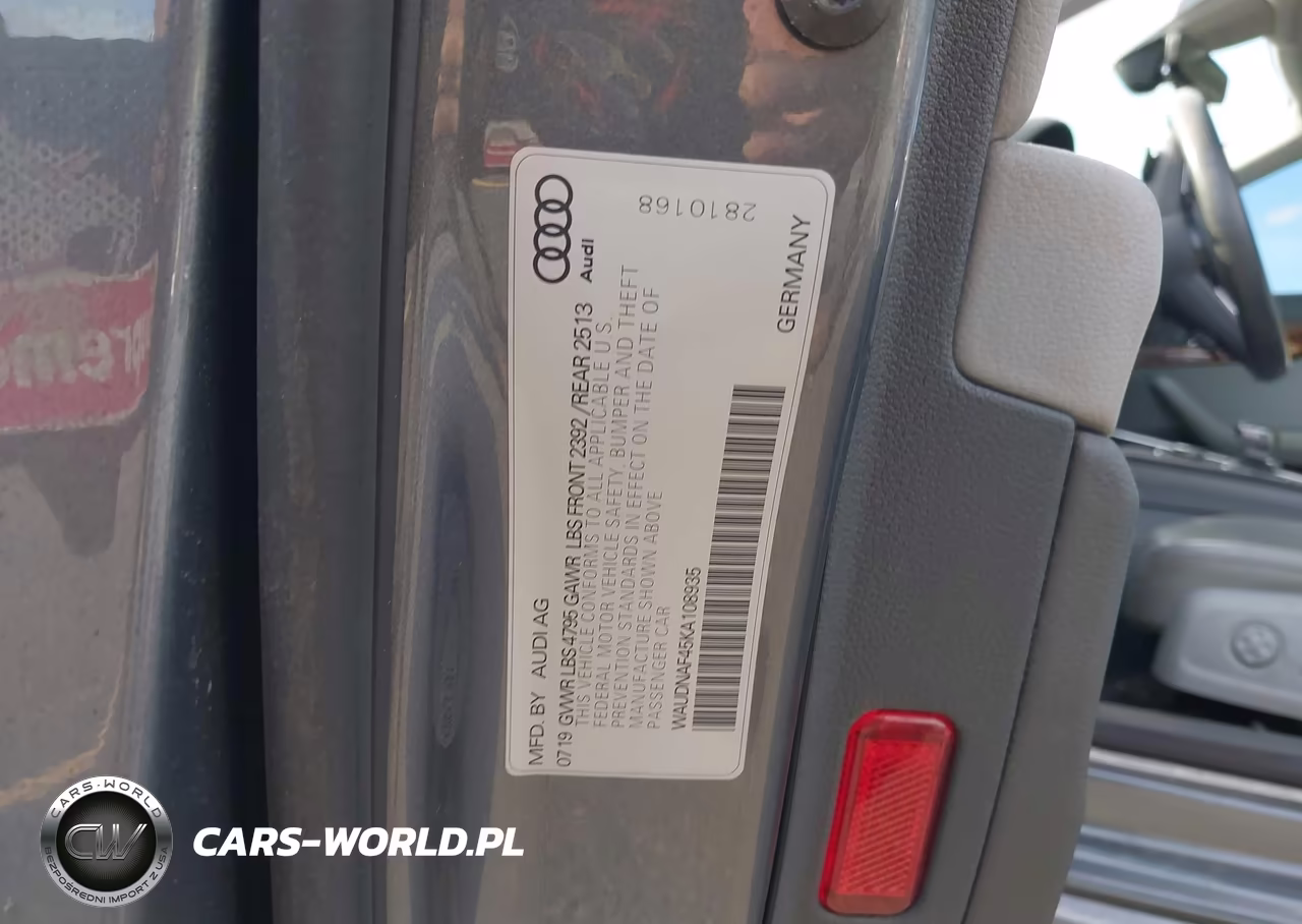 2019 Audi A4 45 Premium VIN:WAUDNAF45KA108935 - 9