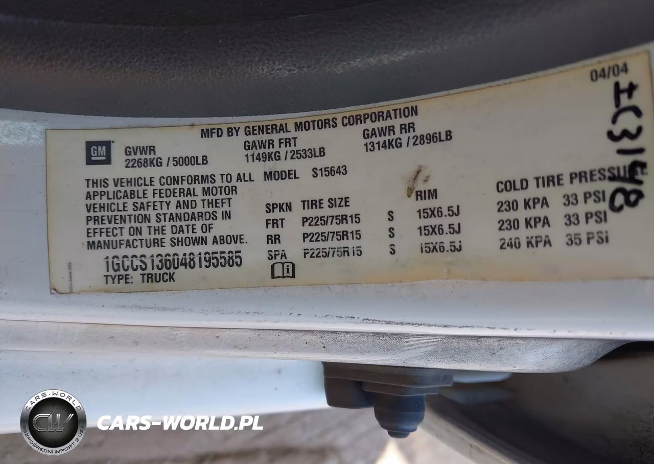 2004 Chevrolet Colorado Ls VIN:1GCCS136048195585 - 9