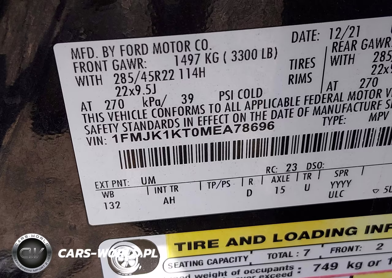 2021 Ford Expedition Limited Max VIN:1FMJK1KT0MEA78696 - 9
