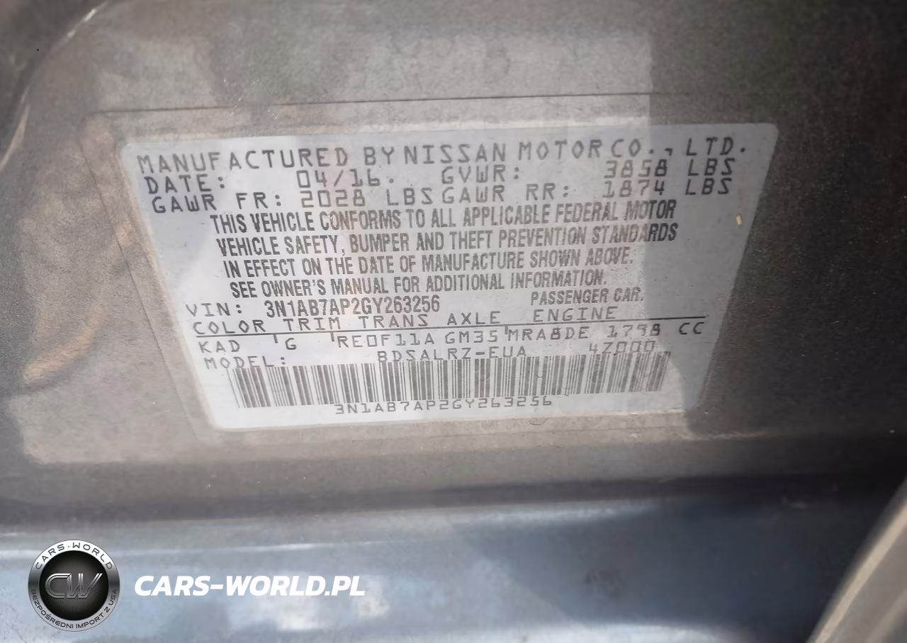 2016 Nissan Sentra Fe+ S-S-Sl-Sr-Sv VIN:3N1AB7AP2GY263256 - 9