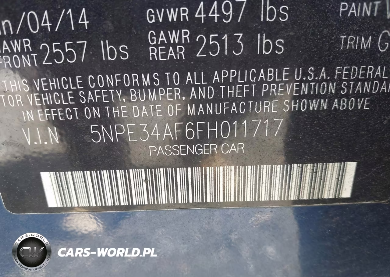 2015 Hyundai Sonata Limited VIN:5NPE34AF6FH011717 - 9