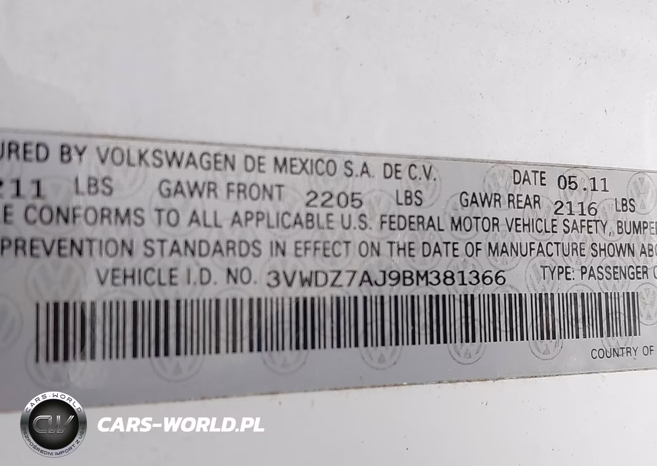 2011 Volkswagen Jetta 2.5L Se VIN:3VWDZ7AJ9BM381366 - 9