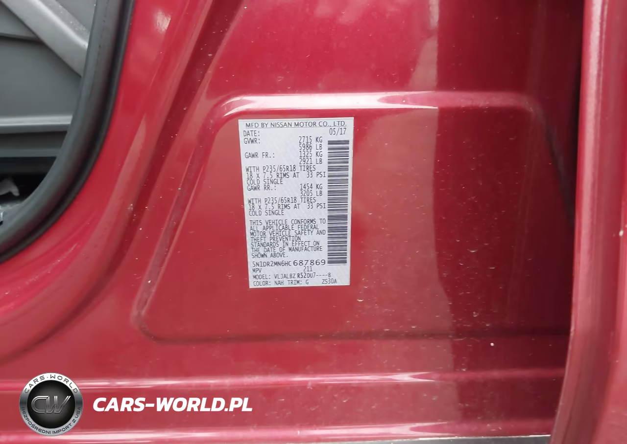2017 Nissan Pathfinder S VIN:5N1DR2MN6HC687869 - 9