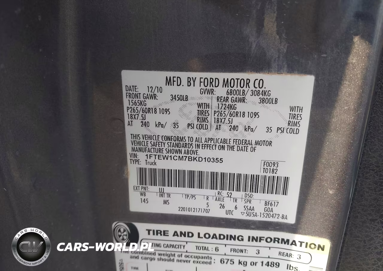 2011 Ford F-150 Xlt VIN:1FTEW1CM7BKD10355 - 9