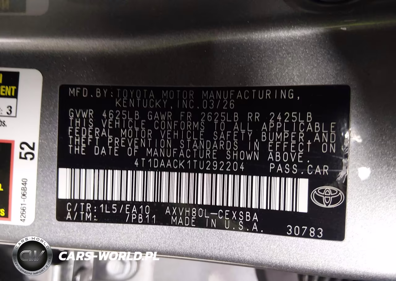 2026 Toyota Camry Se VIN:4T1DAACK1TU292204 - 9