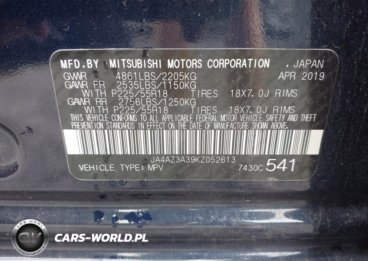 2019 Mitsubishi Outlander Le VIN:JA4AZ3A39KZ052613 - 9