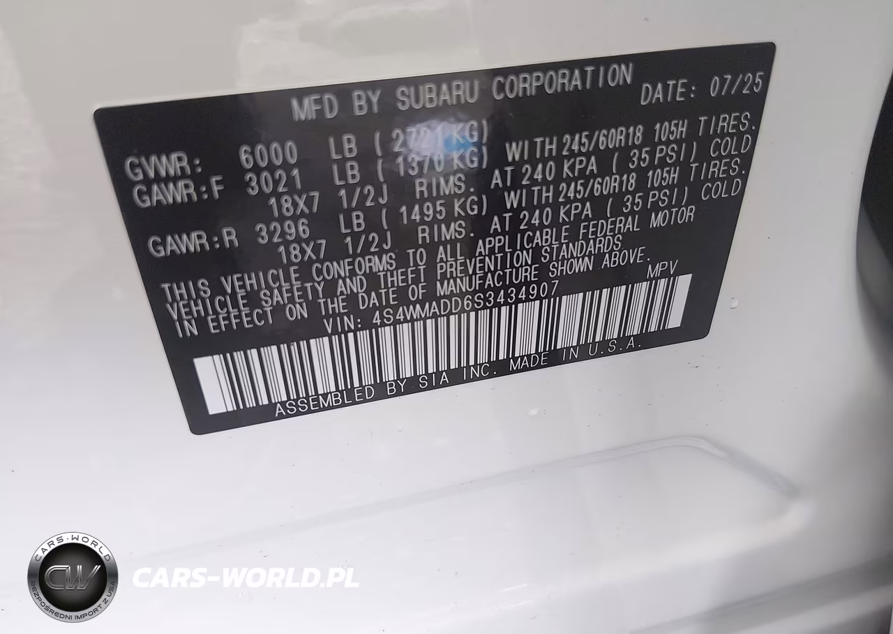 2025 Subaru Ascent Premium 7-Passenger VIN:4S4WMADD6S3434907 - 9