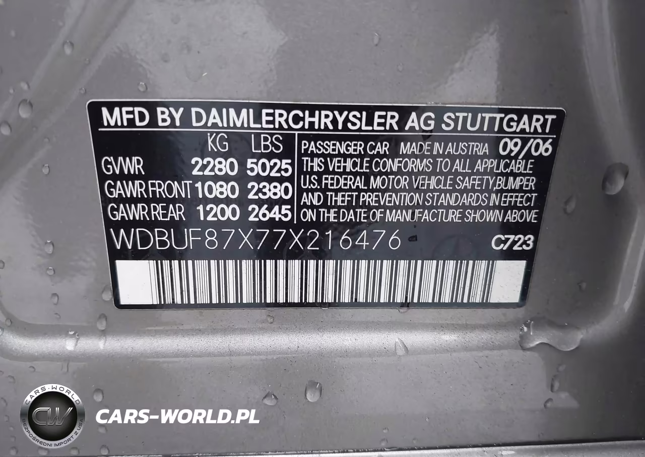 2007 Mercedes-Benz E 350 4Matic VIN:WDBUF87X77X216476 - 9