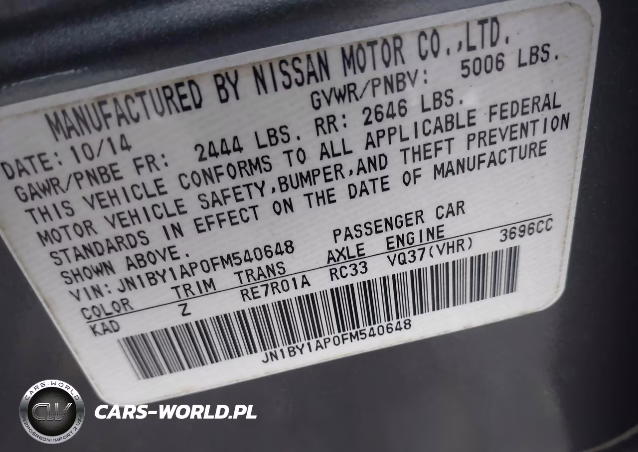 2015 Infiniti Q70 3.7 VIN:JN1BY1AP0FM540648 - 9