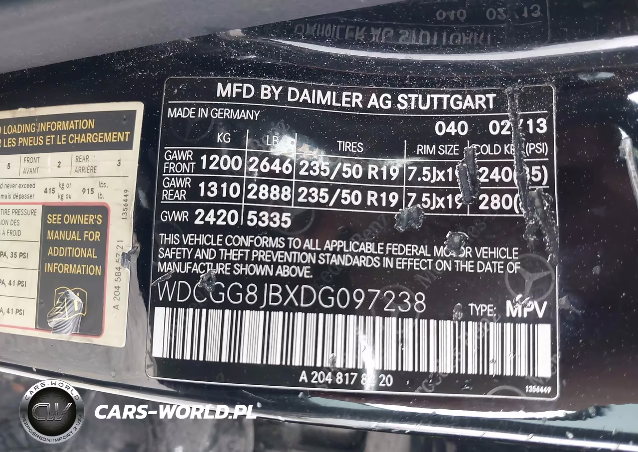 2013 Mercedes-Benz Glk 350 4Matic VIN:WDCGG8JBXDG097238 - 9