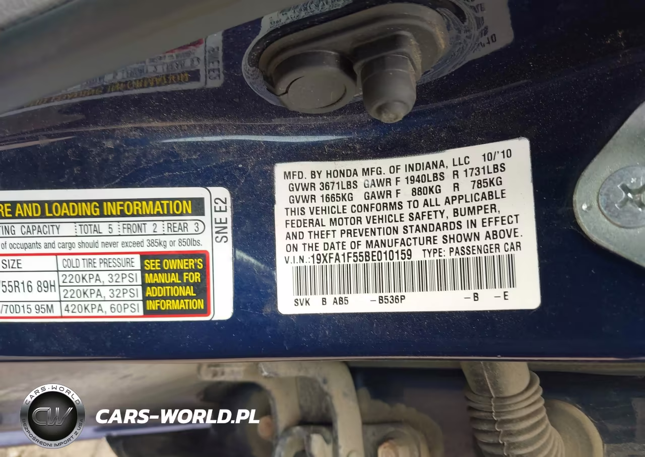 2011 Honda Civic Lx VIN:19XFA1F55BE010159 - 9