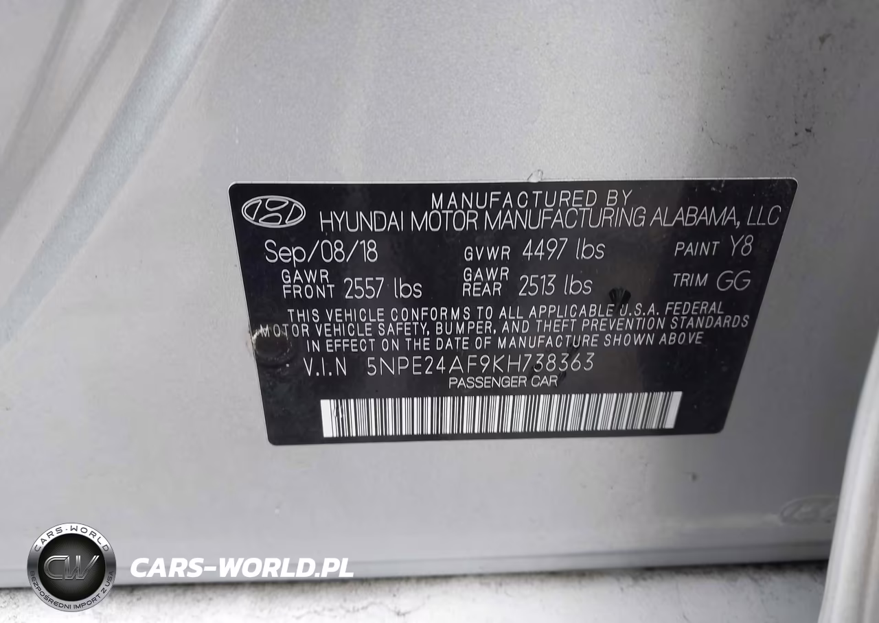 2019 Hyundai Sonata Se VIN:5NPE24AF9KH738363 - 9