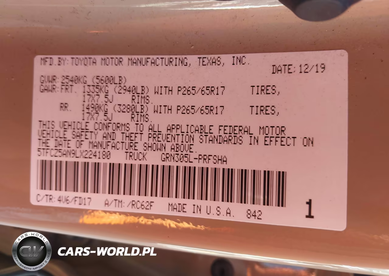 2020 Toyota Tacoma Trd Sport VIN:5TFCZ5AN9LX224180 - 9