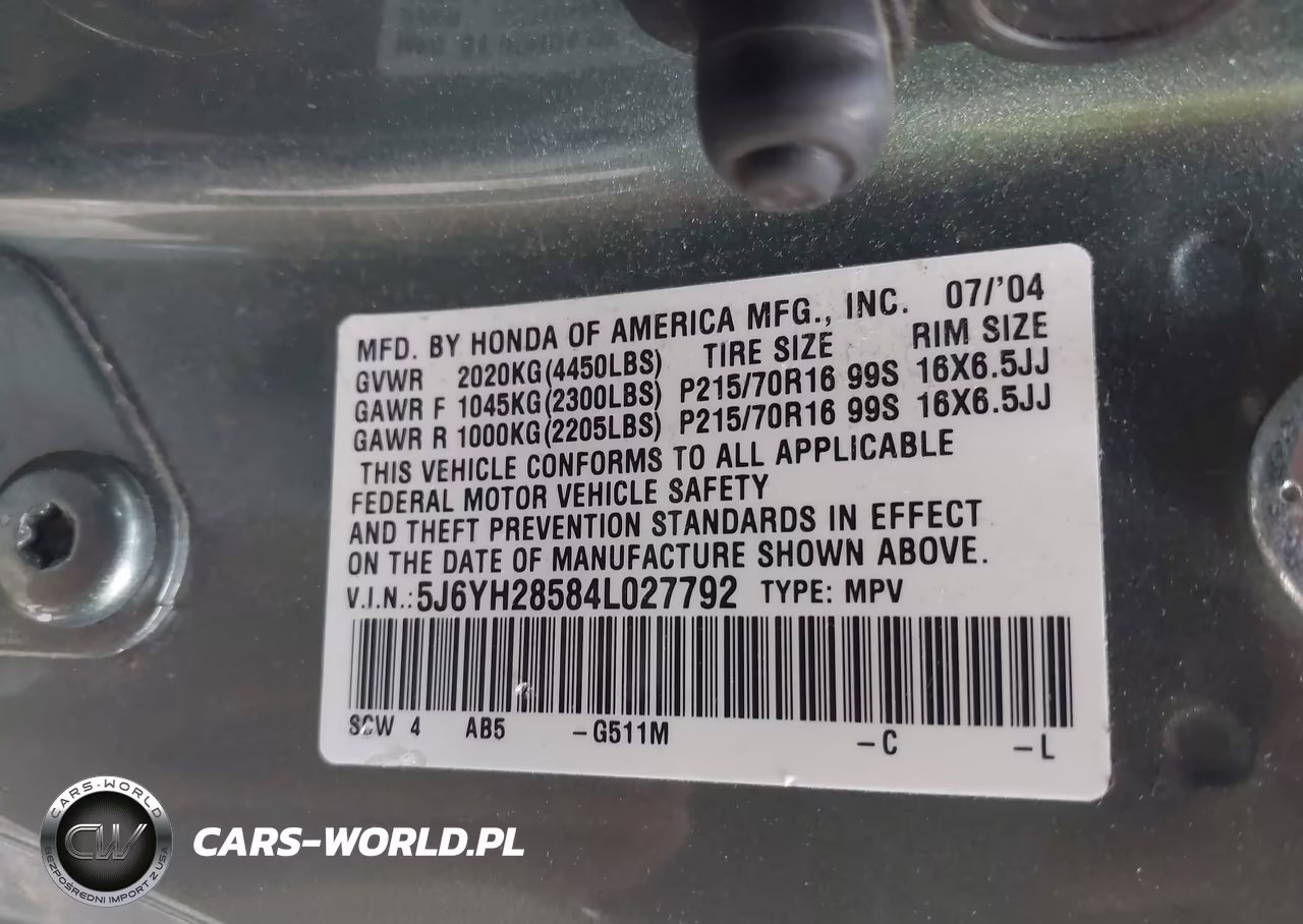 2004 Honda Element Ex VIN:5J6YH28584L027792 - 9