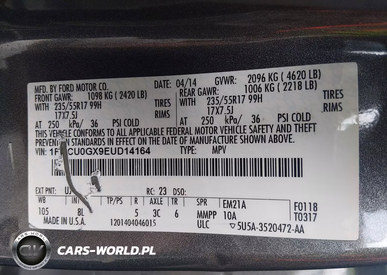 2014 Ford Escape Se VIN:1FMCU0GX9EUD14164 - 9
