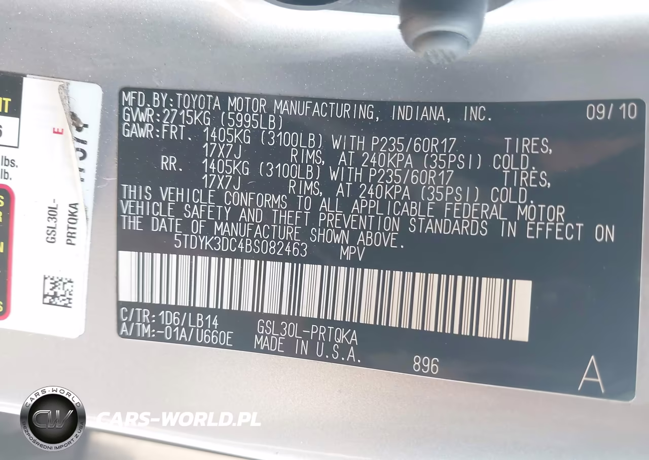 2011 Toyota Sienna Xle V6 VIN:5TDYK3DC4BS082463 - 9