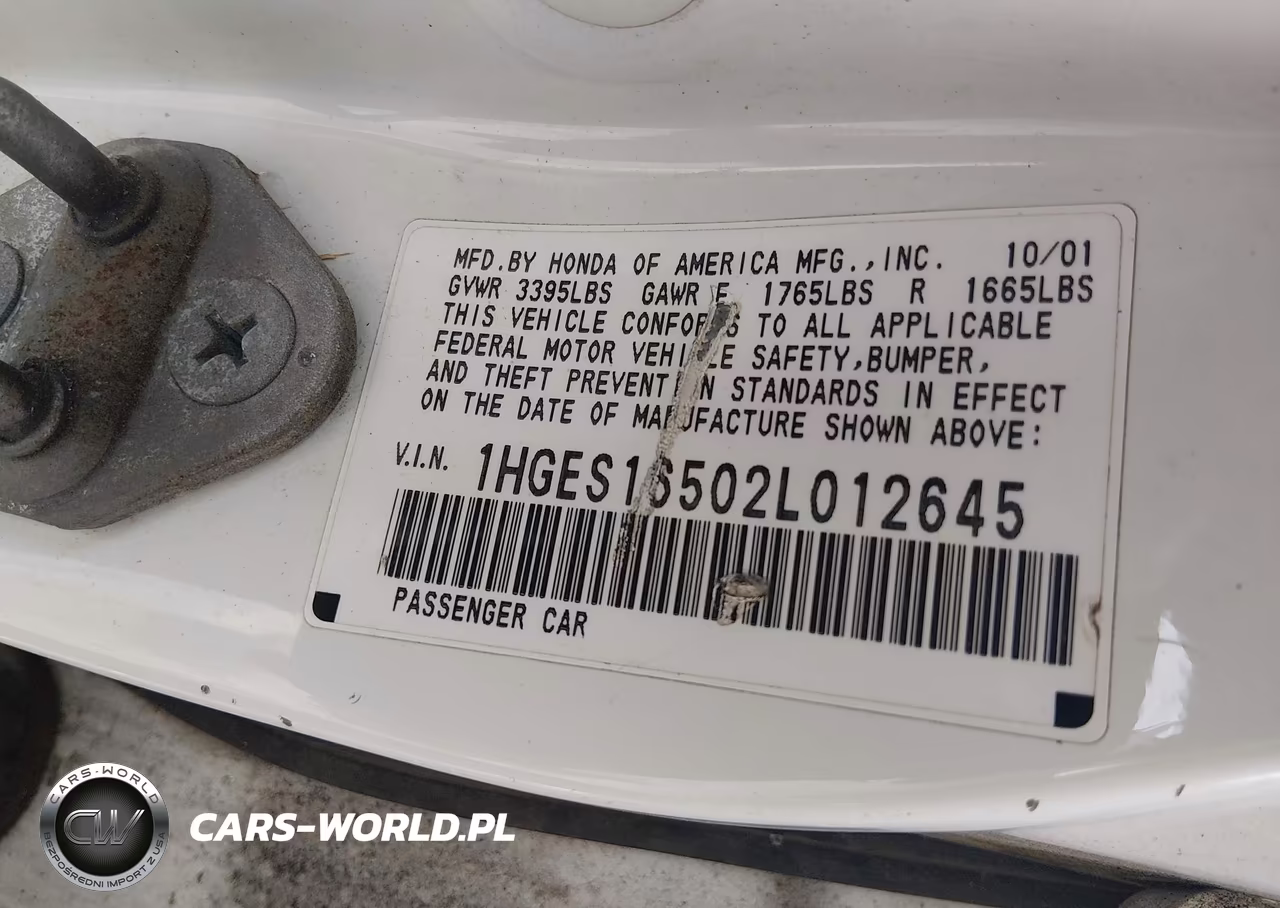 2002 Honda Civic Lx VIN:1HGES16502L012645 - 9