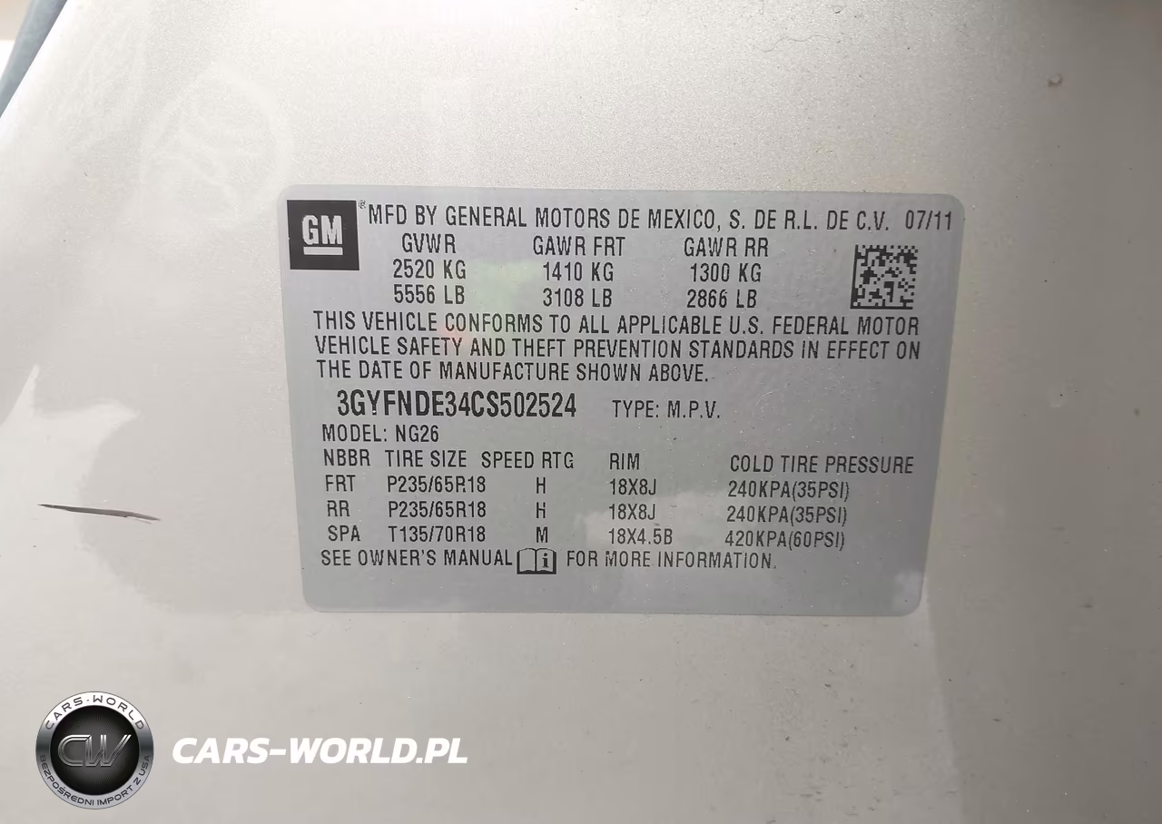 2012 Cadillac Srx Luxury Collection VIN:3GYFNDE34CS502524 - 9