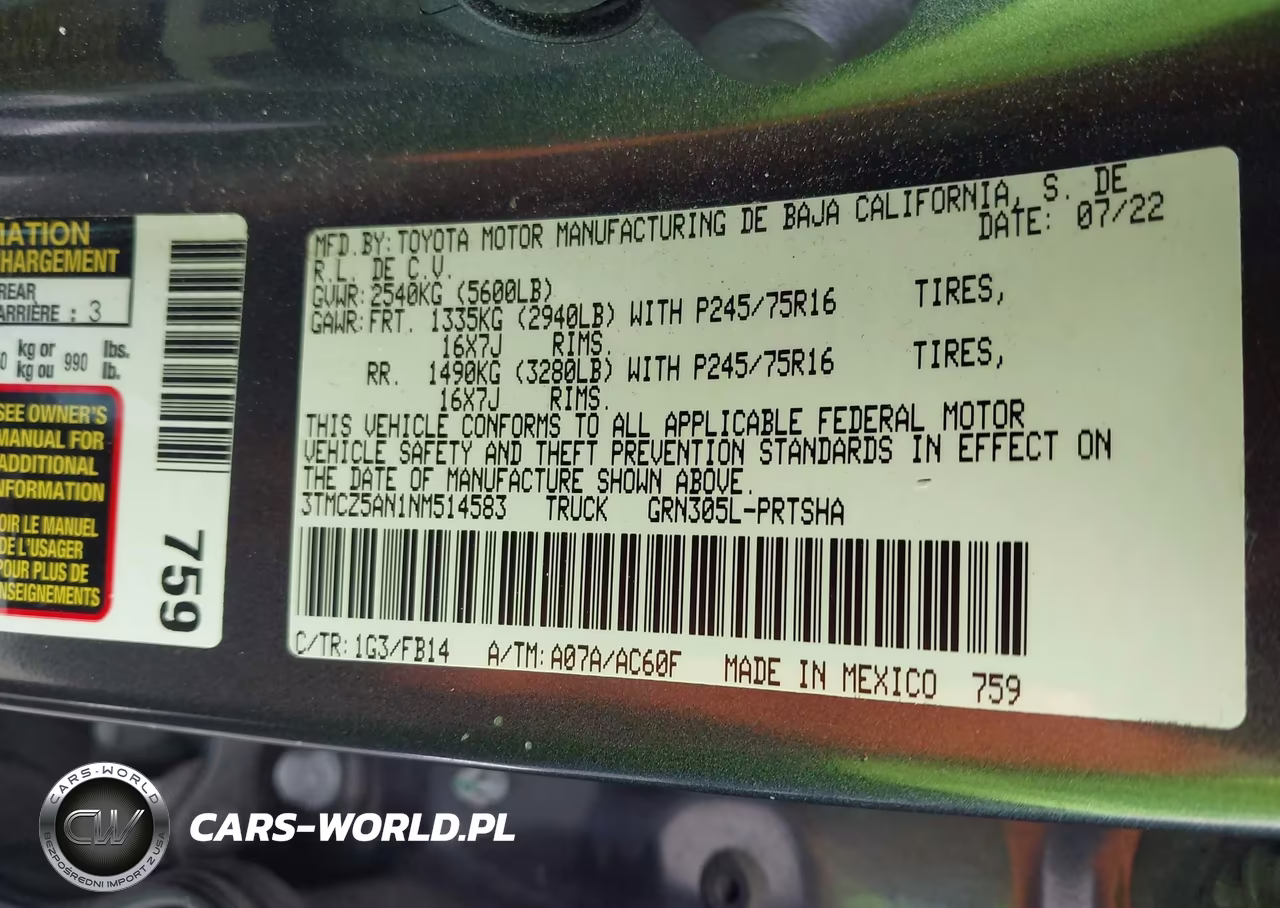 2022 Toyota Tacoma Sr V6 VIN:3TMCZ5AN1NM514583 - 9