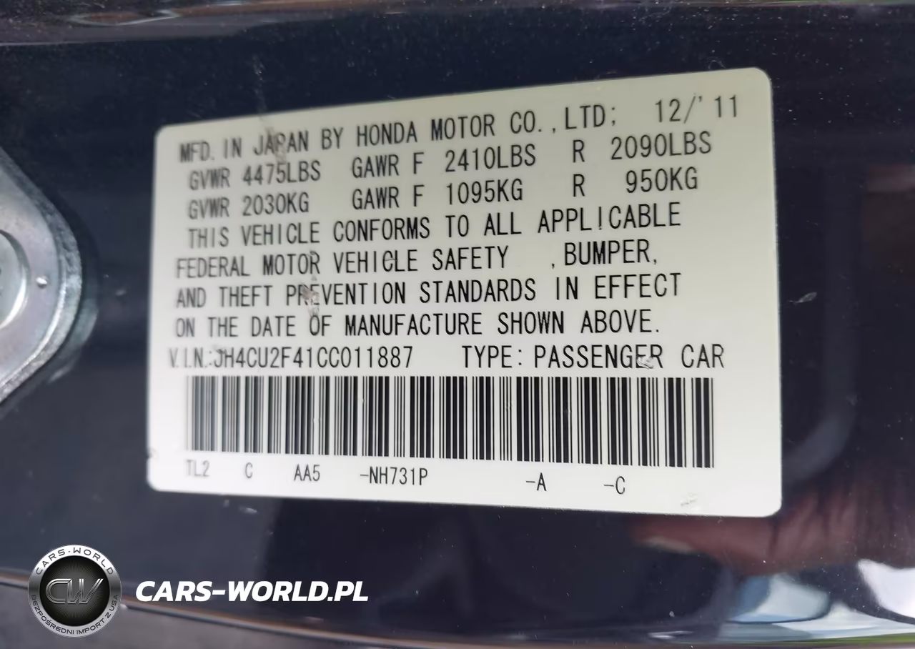 2012 Acura Tsx 2.4 VIN:JH4CU2F41CC011887 - 9