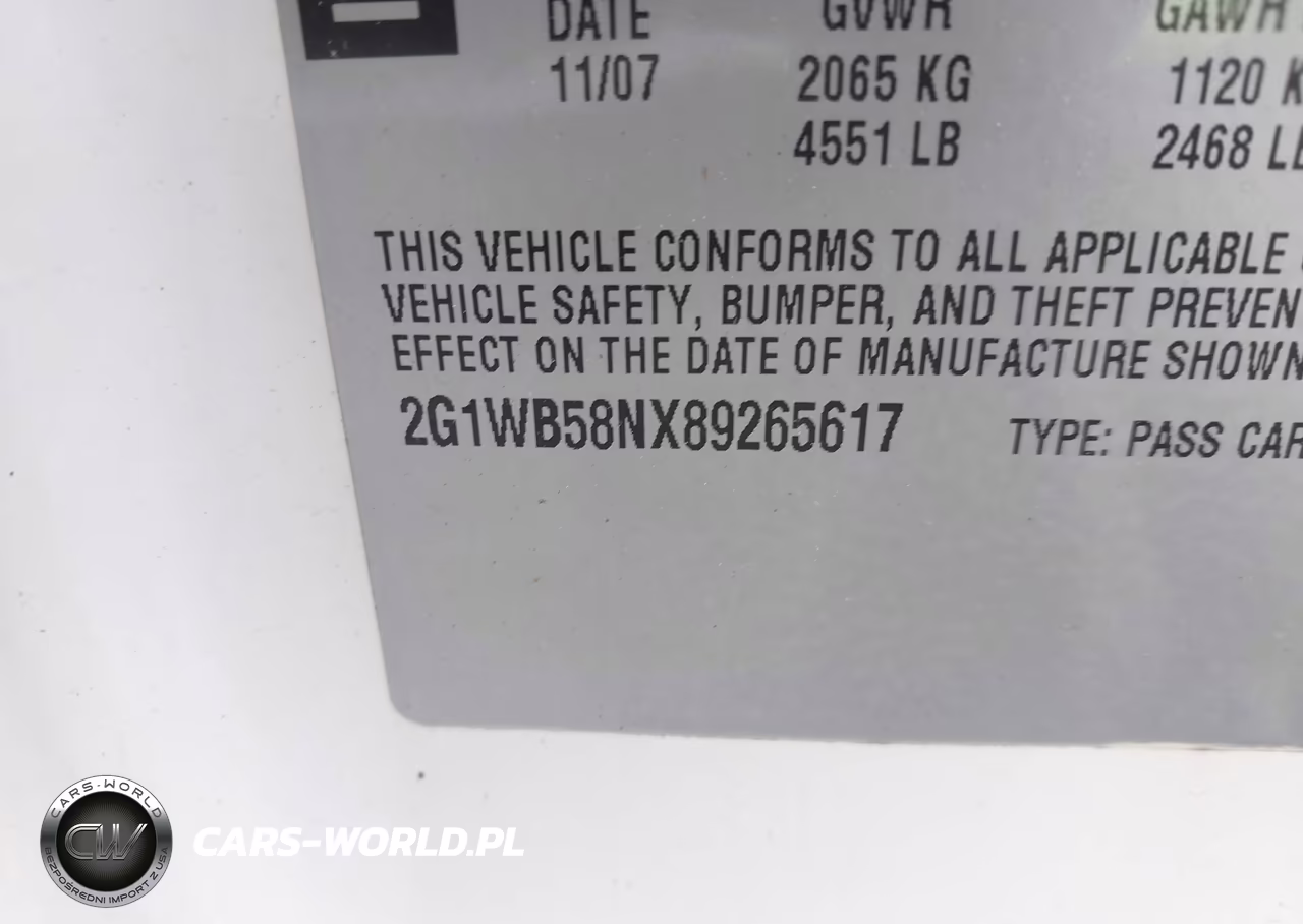 2008 Chevrolet Impala Ls VIN:2G1WB58NX89265617 - 9