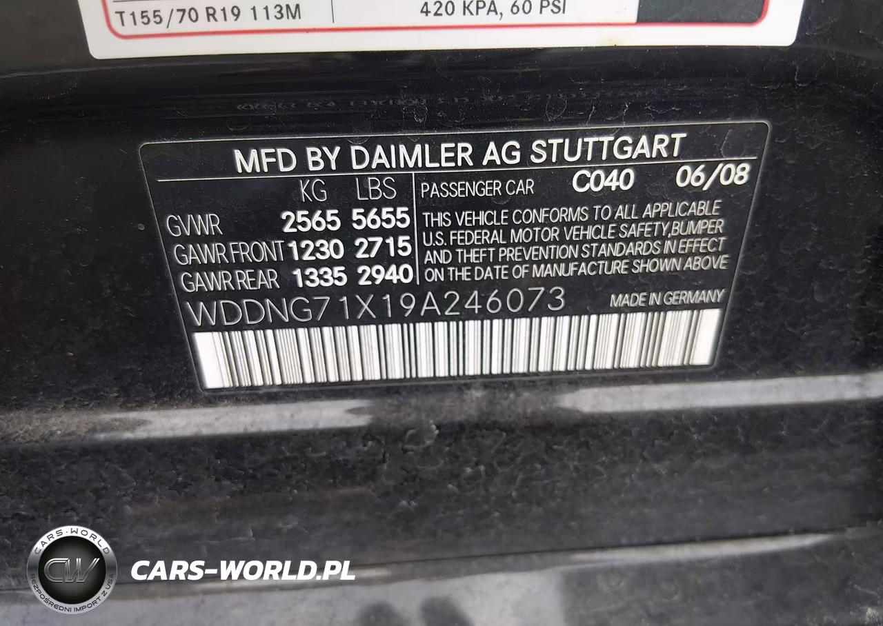 2009 Mercedes-Benz S 550 VIN:WDDNG71X19A246073 - 9