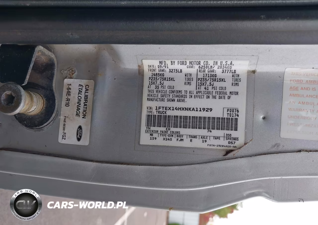 1992 Ford F150 VIN:1FTEX14HXNKA11929 - 9