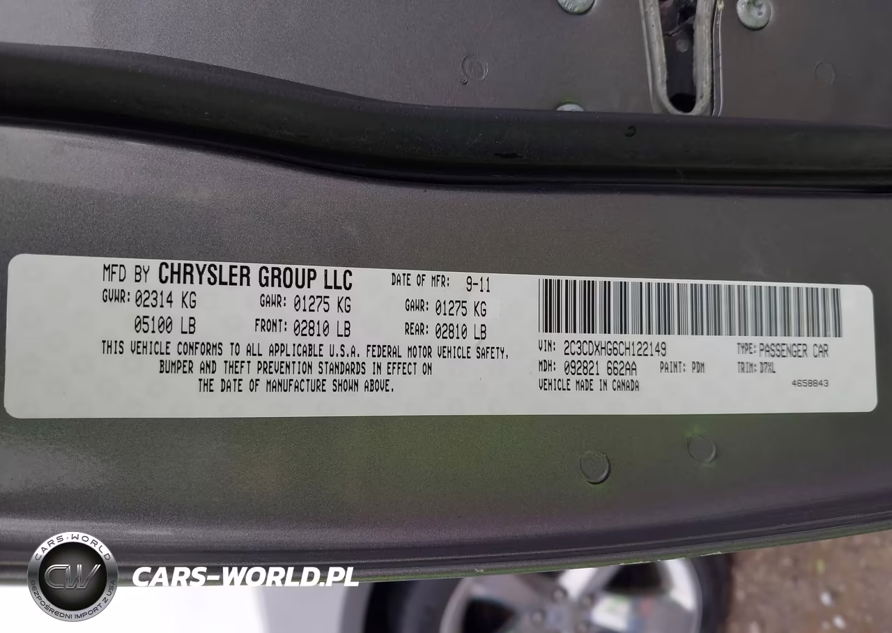 2012 Dodge Charger Sxt VIN:2C3CDXHG6CH122149 - 9