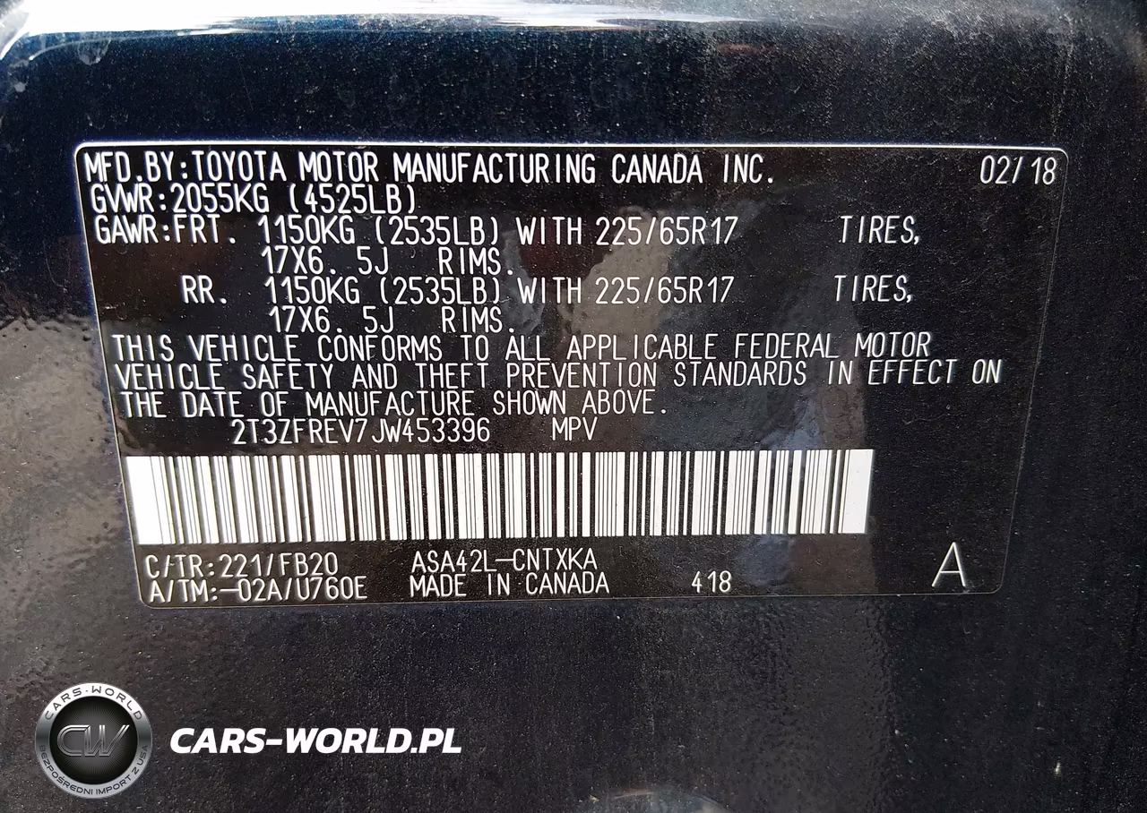 2018 Toyota Rav4 Le VIN:2T3ZFREV7JW453396 - 9