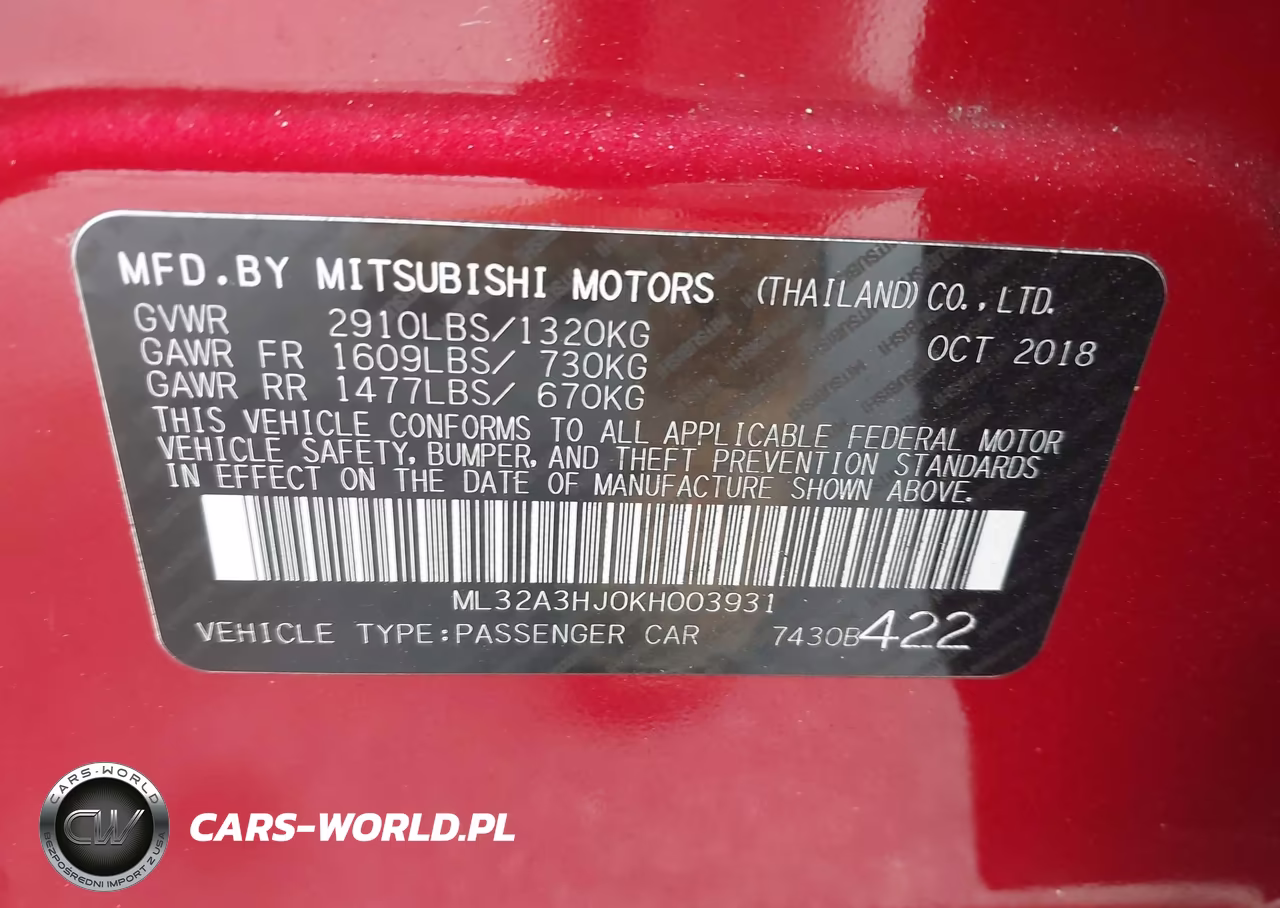2019 Mitsubishi Mirage Es VIN:ML32A3HJ0KH003931 - 9