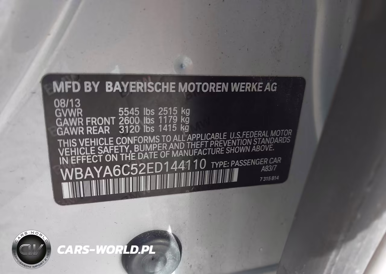 2014 BMW 740I VIN:WBAYA6C52ED144110 - 9