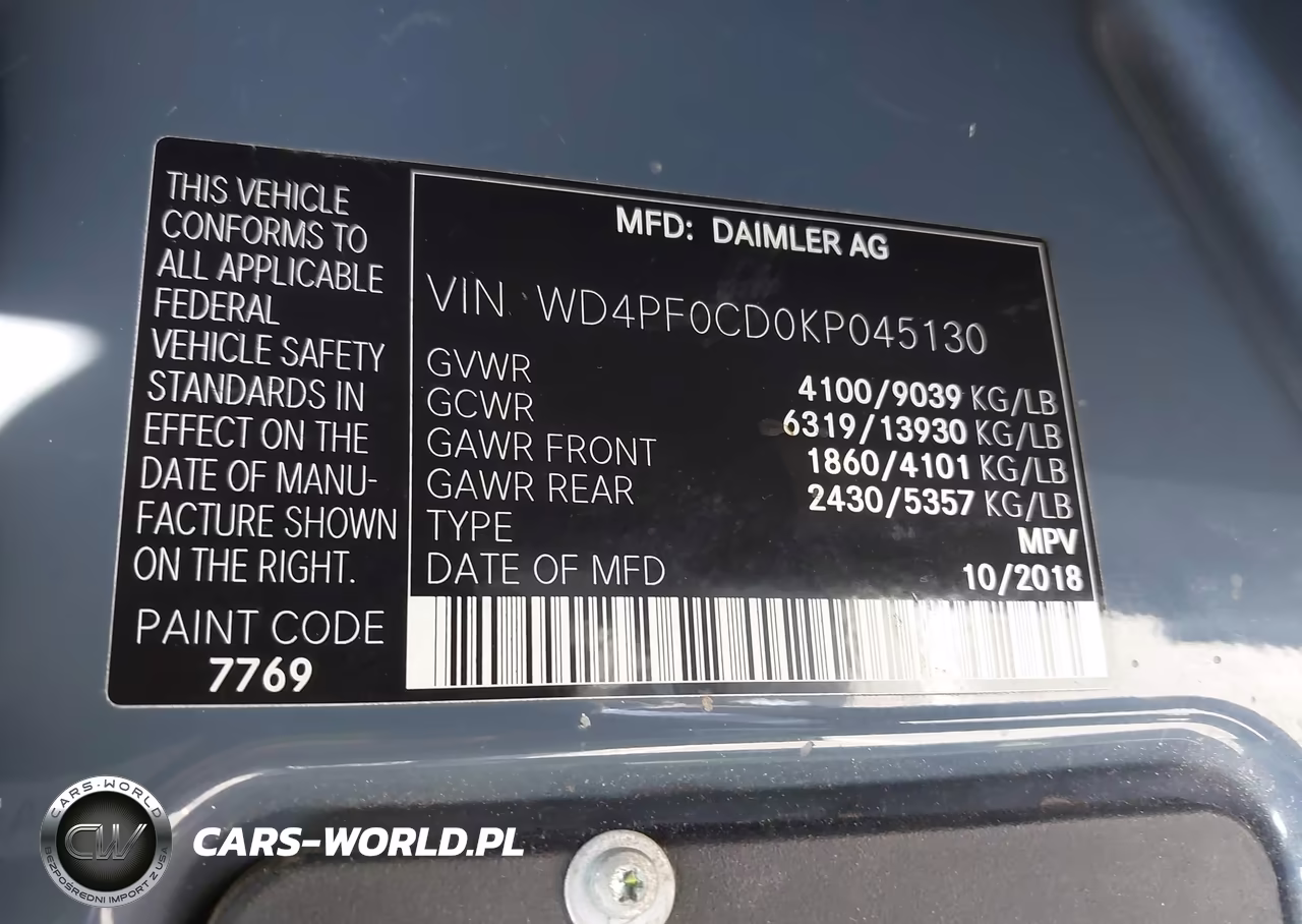 2019 Mercedes-Benz Sprinter 2500 Standard Roof V6 VIN:WD4PF0CD0KP045130 - 9