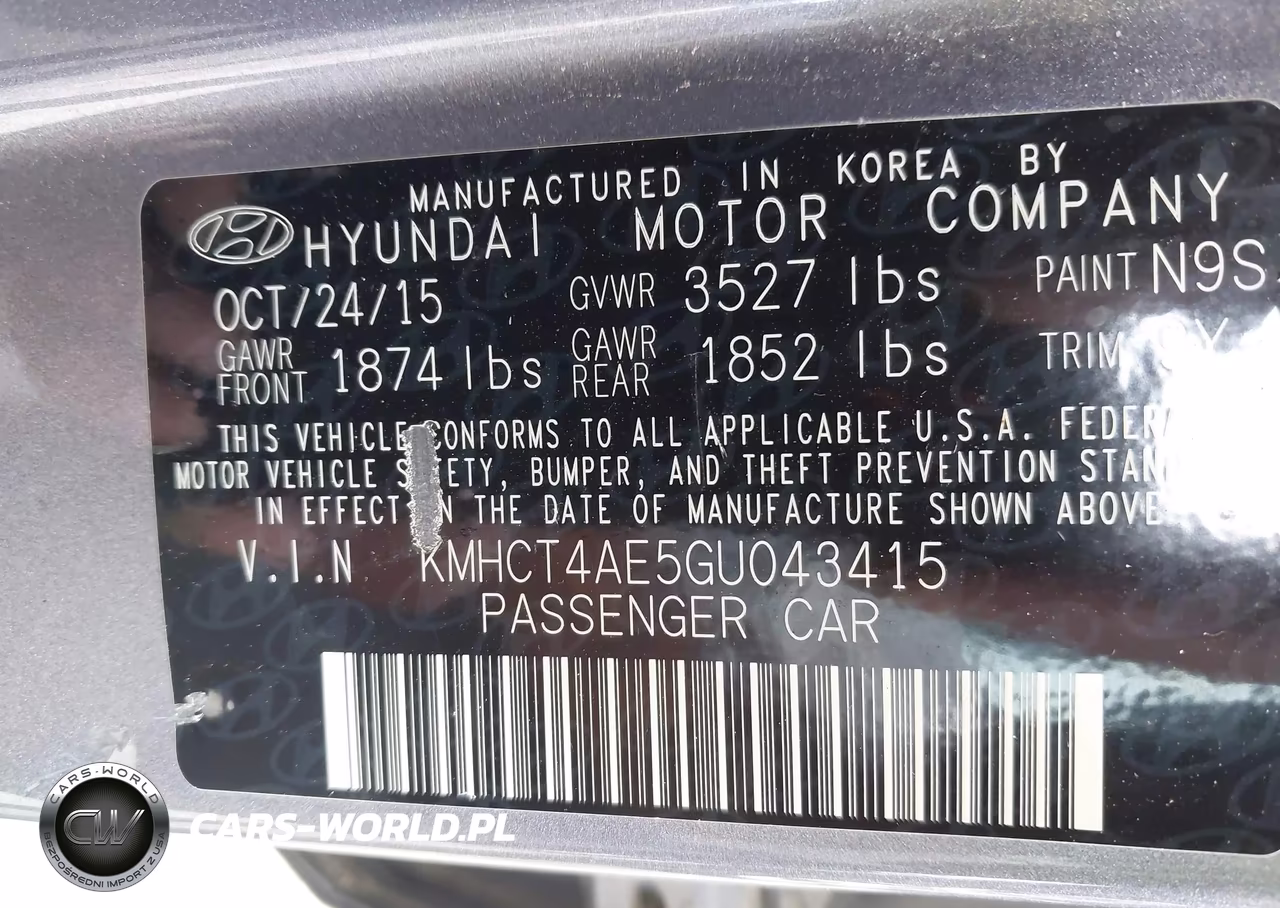 2016 Hyundai Accent Se VIN:KMHCT4AE5GU043415 - 9