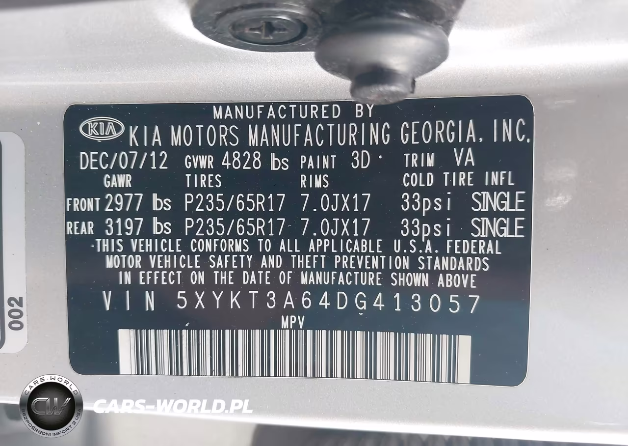 2013 Kia Sorento Lx VIN:5XYKT3A64DG413057 - 9